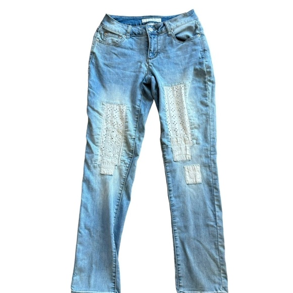 Lace Patch Work Denim Jeans EST. 1946 Women’s Size 2 Bohemian Girly Softgirl - Picture 9 of 15